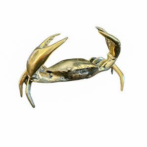 Brass crab home decor. Coffee table decor for coastal boho boheme home aesthetic. Casted from Brass. Style your home with stunning Brass accents while bringing a fun playful touch to your finishing touches 