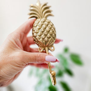 Brass Pineapple wall hook. Coastal boho home decor. 