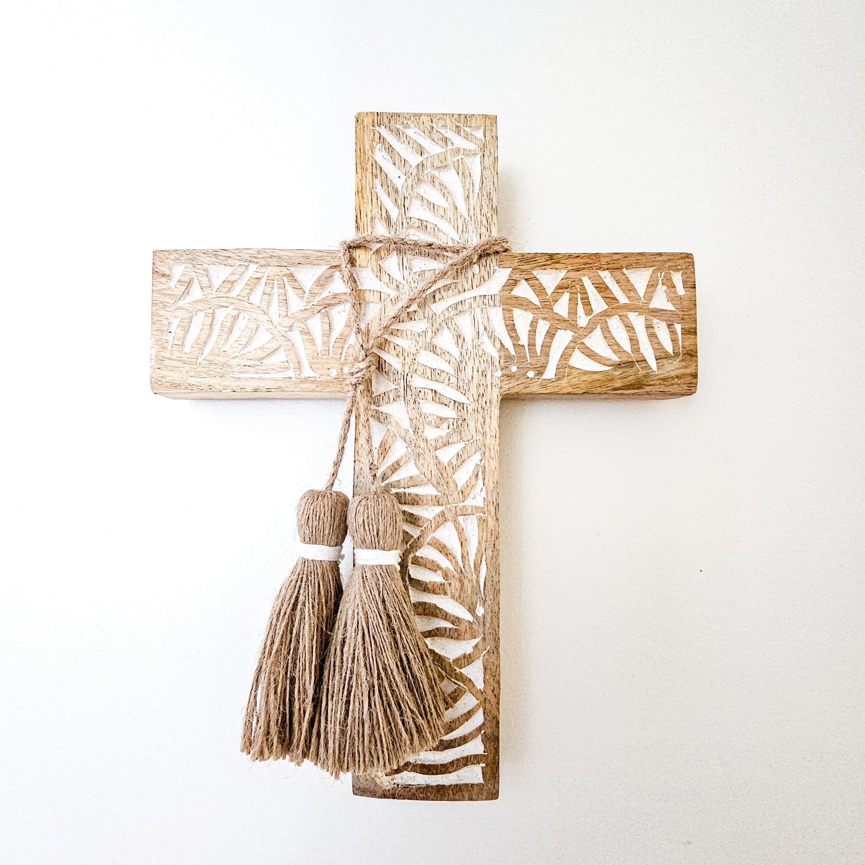 Cali Carved wooden wall cross – Coastal Boheme Collective