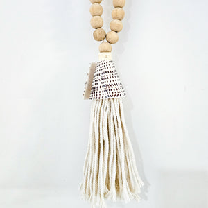 Aisha Shell and Wood Beaded Tassel long