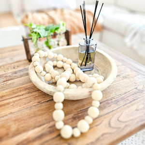 Saiya Wood Bead Garland Long