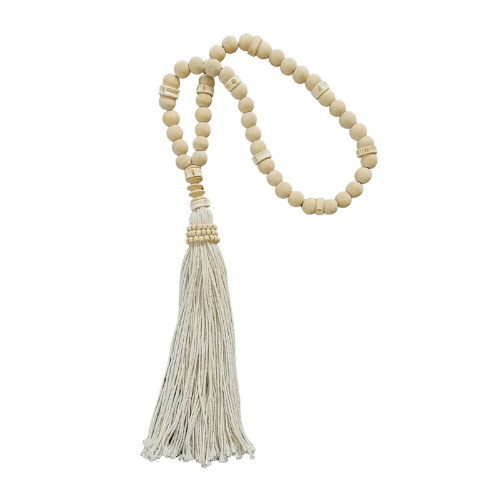 Lena Wood Beaded Tassel